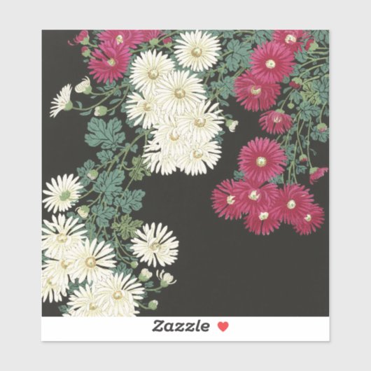 Koson Chrysanthemum Garden Japanese Flower Art シール (シート)
