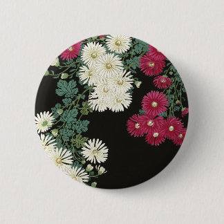 Koson Chrysanthemum Garden Japanese Flower Art 缶バッジ