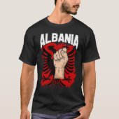 Kosovo Albania Tirana Flag Double Eagle Tシャツ (正面)