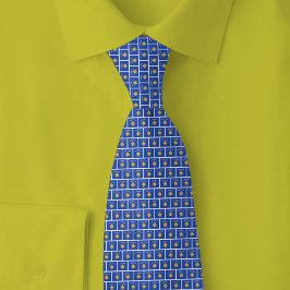 Kosovo Flag Brick Pattern ネクタイ