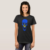 Kosovo Flag Colours Skull Tシャツ (正面フル)