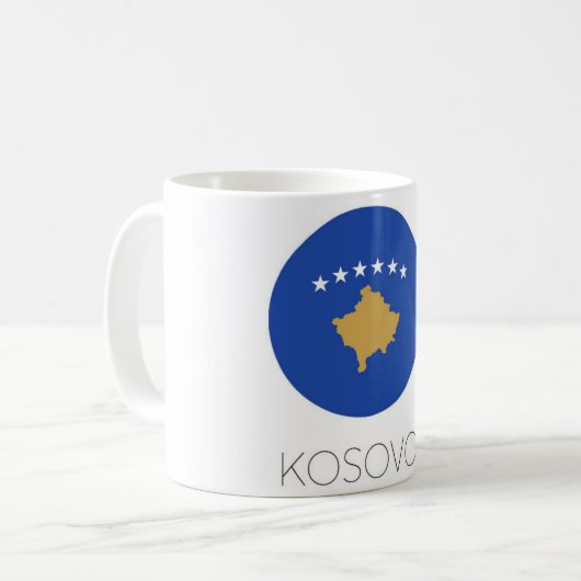 Kosovo Flag Travel Mug コーヒーマグカップ (正面左)