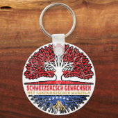 Kosovo Kosovarisch Schweizer Schweiz Baum Wurzel キーホルダー (正面)