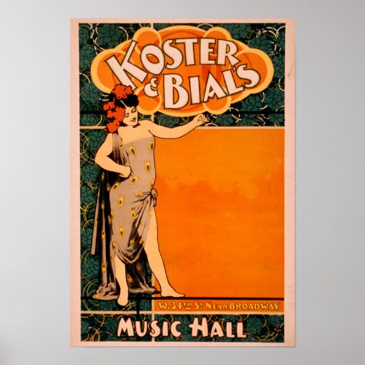 Koster & Bal's Music Hall Nearブロードウェイ ポスター (正面)