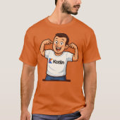 Kotlin Programmer Cartoon T-Shirt Tシャツ (正面)