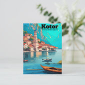 Kotor Montenegro Travel Art Postcard, Kotor Travel ポストカード (スタンド正面)