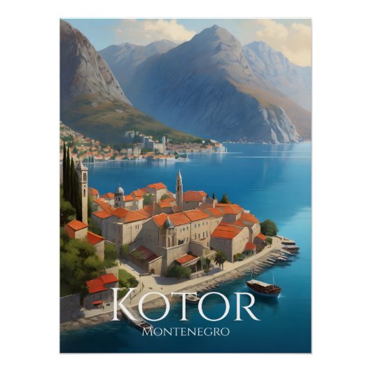 Kotor Montenegro Travel Poster ポスター (正面)