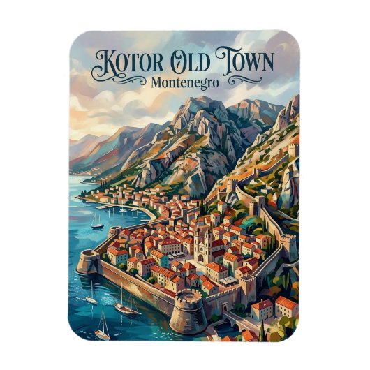 Kotor Old Town Montenegro マグネット (縦)
