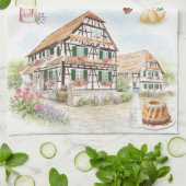 Kougelhopf d’Alsace | French Recipe Tea Towel キッチンタオル (折り畳み)