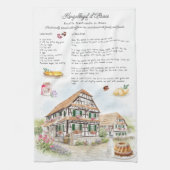 Kougelhopf d’Alsace | French Recipe Tea Towel キッチンタオル (縦)
