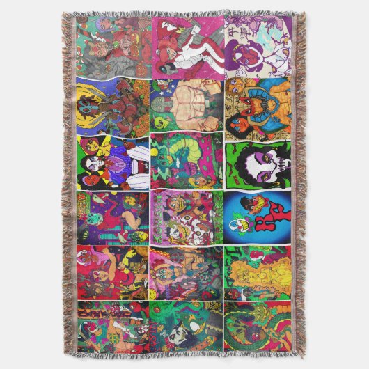 Kousin Freaky Multiple Design スローブランケット (正面縦)