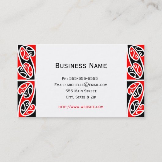 Kowhaiwhaiマオリのパターン2 名刺 (裏面)