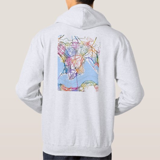 Kowloon Hong Kong City Map パーカ (裏面)