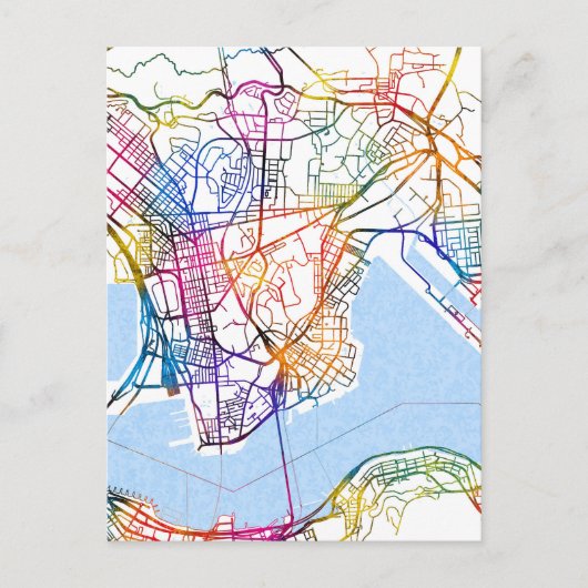 Kowloon Hong Kong City Map ポストカード (正面)