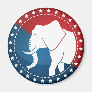 Kozzi-図解入りの、写真付きの-image-of-a-elephant-badge-5000x5 マグネット
