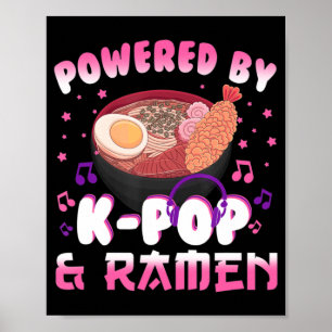 Kpopとラーメンで動くKpopかわいいアニメギフトG ポスター