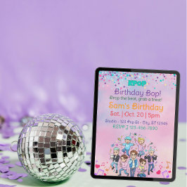 KPOPの誕生日バップ、カラフルなボーイバンド 招待状