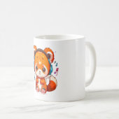 Kpopの音楽を聴くパンダ コーヒーマグカップ (正面右)