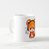 Kpopの音楽を聴くパンダ コーヒーマグカップ (正面左)