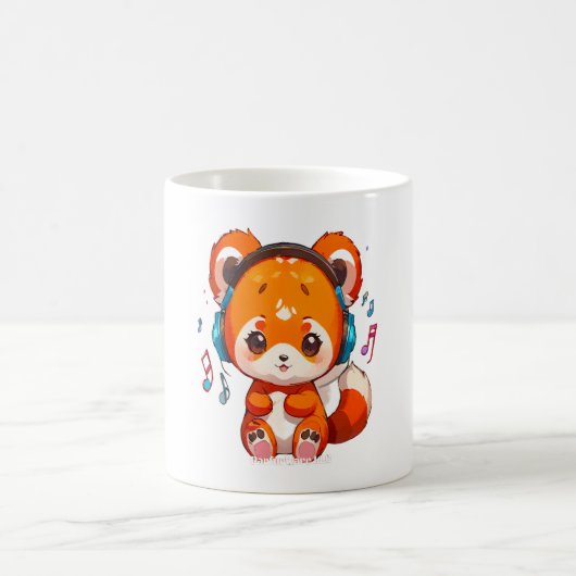 Kpopの音楽を聴くパンダ コーヒーマグカップ (中央)