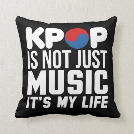 Kpopは私の生命スローガンのグラフィックはです(暗い) クッション