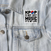 Kpopは私の生命音楽スローガンのグラフィックです 缶バッジ (インサイチュ)
