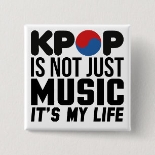 Kpopは私の生命音楽スローガンのグラフィックです 缶バッジ