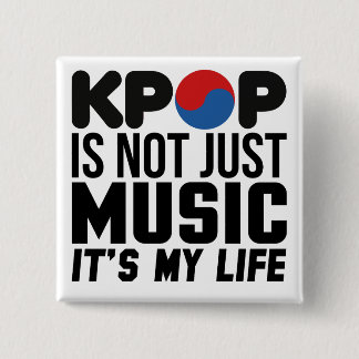 Kpopは私の生命音楽スローガンのグラフィックです 缶バッジ