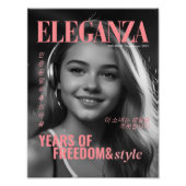 Kpopアイドル誕生日ファンカフェイクーマガジンカバー フォトプリント (正面)