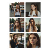 Kpopアイドル誕生日ファンカフェピクセルハートコラージュ フォトプリント (正面)