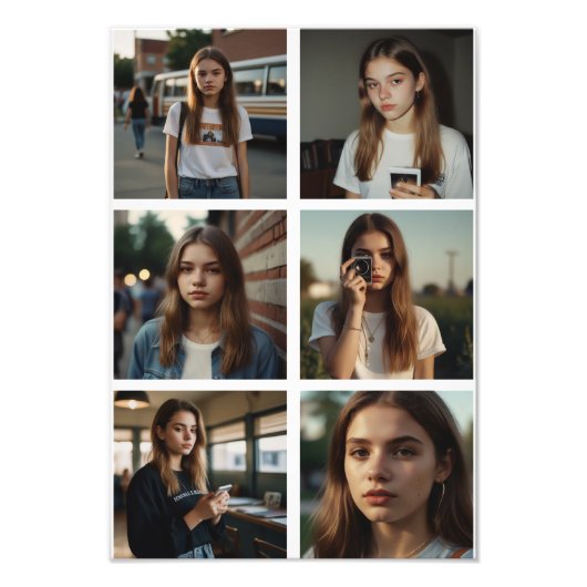 Kpopアイドル誕生日ファンカフェピクセルハートコラージュ フォトプリント (正面)