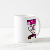 KPopハート韓国フラッグハンドシンボル音楽デザイン コーヒーマグカップ (正面右)