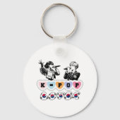 KPopハート韓国国旗のスナップハンドミュージックシンボル キーホルダー (裏面)