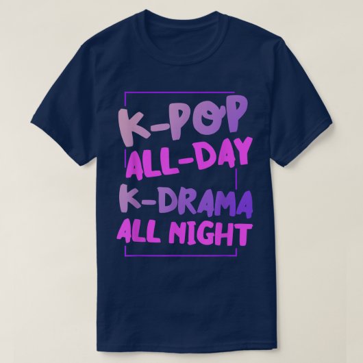 KPop終日KDrama終夜冷韓国ドラマL Tシャツ (デザイン正面)