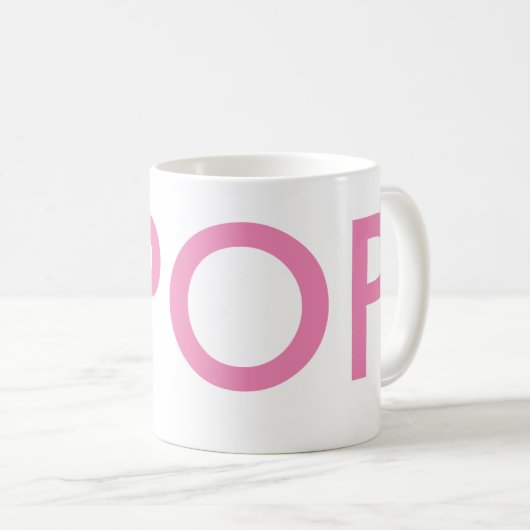 Kpop |音楽ファンギフトピンク コーヒーマグカップ (正面右)