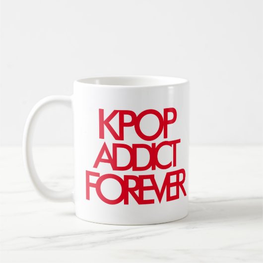 Kpop Addict Forever |音楽ファンギフト赤 コーヒーマグカップ (左)