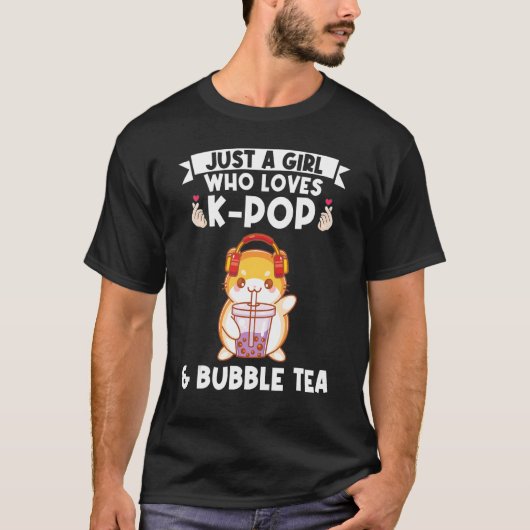kpop & bubble tea大好きな女の子バブルティー tシャツ (正面)