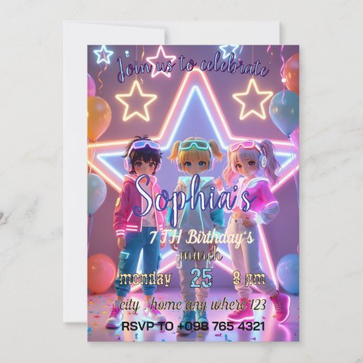 KPOP DEMON CUTE INVITATION 招待状 (正面)