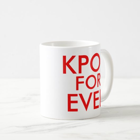 Kpop Forever |ミュージックファンギフトレッド コーヒーマグカップ (正面右)