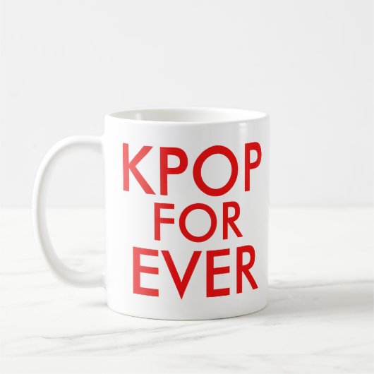 Kpop Forever |ミュージックファンギフトレッド コーヒーマグカップ (左)