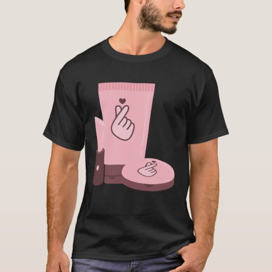 Kpop Korean Drama Makeup K pop Heart Merch Tシャツ (正面)