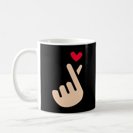 Kpop Korean Finger He Symbol I Love You Saranghae コーヒーマグカップ (左)