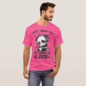 Kpop Panda K-Merch聞に行く音が聞こえポップ・アートのない Tシャツ (正面フル)