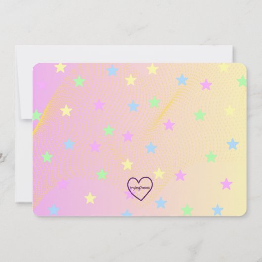 KPOP Star Party Time Birthday 招待状 (裏面)