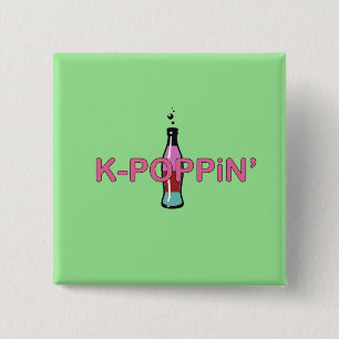 Kpoppinの緑 缶バッジ