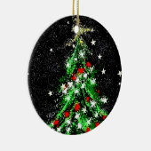 KRAによるクリスマスのオーナメント(木)の陶磁器の円 セラミックオーナメント (右)