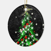 KRAによるクリスマスのオーナメント(木)の陶磁器の円 セラミックオーナメント (左)