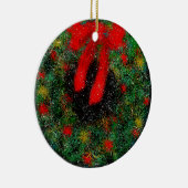 Kra著クリスマスのオーナメント(リース)の陶磁器の円 セラミックオーナメント (右)