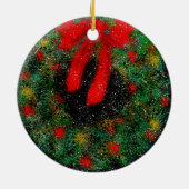 Kra著クリスマスのオーナメント(リース)の陶磁器の円 セラミックオーナメント (裏面)