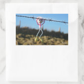 Kracht patser Fubby aan Prikkeldraad. 長方形シール (バッグ)